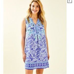 Lilly Pulitzer Evah Shift Dress Print:- Ready Set Gecko